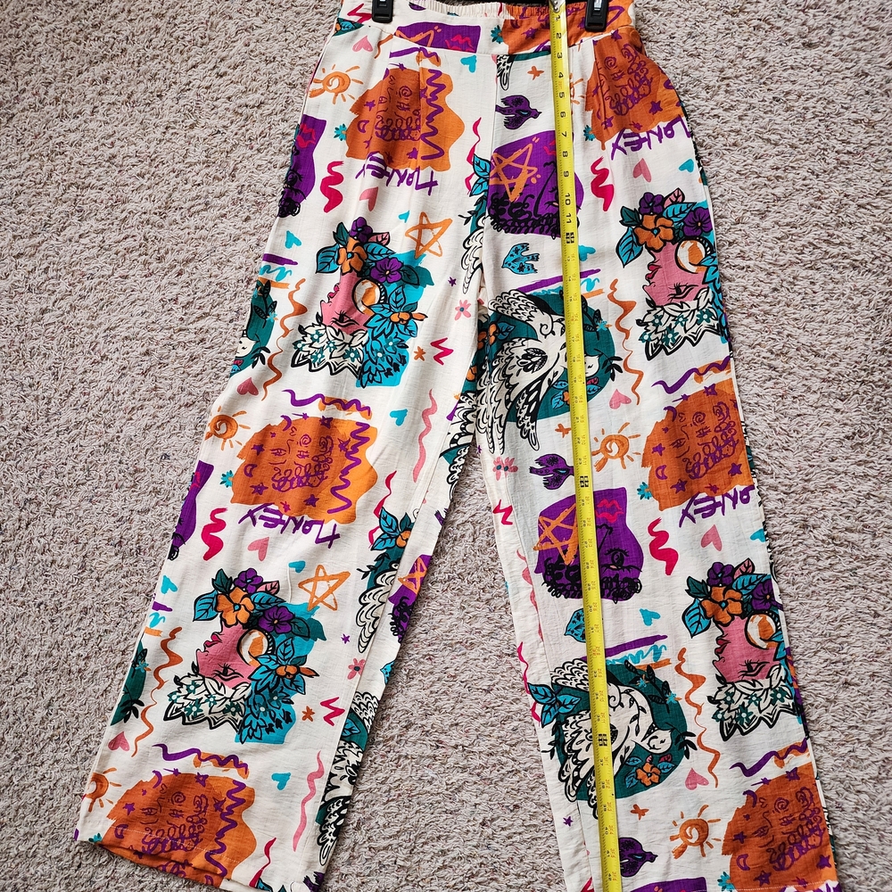 Colorful Graphic Print Pants
